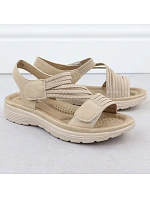 Dámské sandály na platformě pohodlné béžové Unisoft 8875