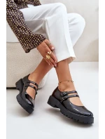 Lakované Dámské Polobotky S Pásky Černé Rialuna Lakované Dámské Polobotky S Pásky Černé Rialuna