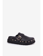 Kožené Klapky Chodaky Dámské Na Platformě Big Star RR274A378 Černé