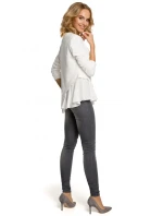 M333 Asymetrická vrstvená halenka - ecru barva M333 Asymetrická vrstvená halenka - ecru barva