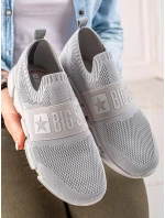 Trendy šedo-stříbrné dámské  tenisky bez podpatku