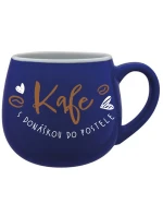 KAFE S DONÁŠKOU DO POSTELE - modrý keramický hrníček 300 ml KAFE S DONÁŠKOU DO POSTELE - modrý keramický hrníček 300 ml
