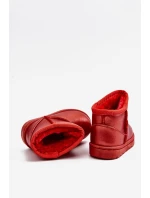 Dětské sněhule s kožešinou Červené Scooby