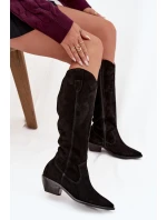 Kozaki Kowbojki Z Přírodního Semiše Vyhřívané Zazoo 4225 Černé Kozaki Kowbojki Z Přírodního Semiše Vyhřívané Zazoo 4225 Černé