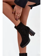 Dámské kotníkové boty na jehle černé Pavinne