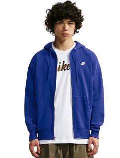 Pánská mikina Nike Club BB FZ Hoodie, modrá, FN3861 455 L