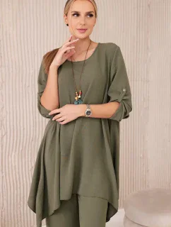 Sada halenky + kalhot s přívěskem světlo khaki