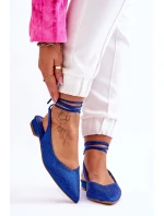 Vázané Baleríny S Kamínky Modre Mavis