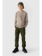 Chlapecké Kalhoty Jogger Casual Hladké 4F Khaki 4FJWMM00TTROM0812-43S