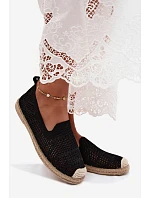 Dámské krajkové espadrilky z látky Černé Candessa Dámské krajkové espadrilky z látky Černé Candessa