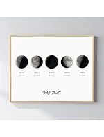 Personalizovaný magický fotoobraz v rámu - 40 x 50 - měsíční fáze rodiny Personalizovaný magický fotoobraz v rámu - 40 x 50 - měsíční fáze rodiny