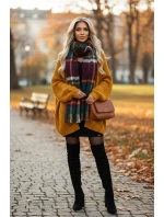 402-10 Pohodlné netopýří šaty s dlouhým rukávem - černé