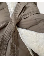 Béžová dámská bunda obšitá kožešinou, se stojáčkem J Style (16M9165-84)