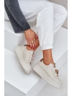 Dámské Kožené Tenisky CheBello 4411 Světle Béžové