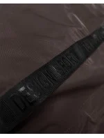 Hnědá jednoduchá dámská bunda s kapucí LHD (LHD-24592) Hnědá jednoduchá dámská bunda s kapucí LHD (LHD-24592)