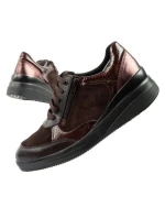 Scholl Emma Laces dámské sportovní kožené hnědé dámské platformy