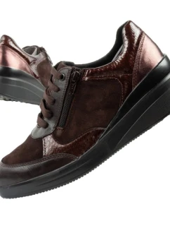 Scholl Emma Laces dámské sportovní kožené hnědé dámské platformy