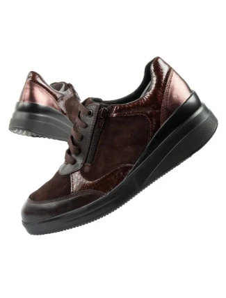 Scholl Emma Laces dámské sportovní kožené hnědé dámské platformy