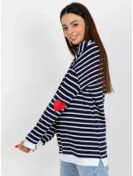 Dámská mikina LO BL LK 236 .27X bílá a tmavě modrá - FPrice Dámská mikina LO BL LK 236 .27X bílá a tmavě modrá - FPrice