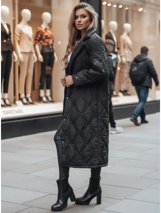 Dámský prošívaný dlouhý kabát TRENDIFY černý FashionStreet TY4378z Dámský prošívaný dlouhý kabát TRENDIFY černý FashionStreet TY4378z