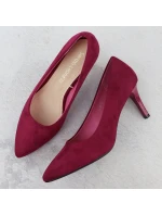 Dámské semišové lodičky na jehlovém podpatku fuchsiové barvy Sergio Leone 1336