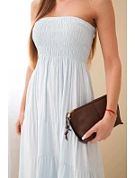 Dámské viskózové šaty s elastickým vrškem modrá