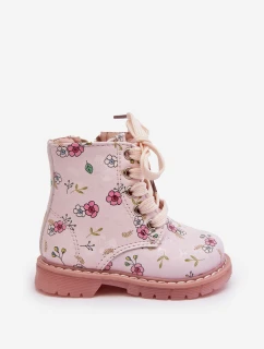 Dětské zateplené boty na zip Růžové Dolida