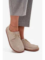 Dámské polobotky typu barefoot z přírodního semiše Zazoo – světle béžové