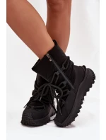 Dámské kožené sněhule na platformě Lee Cooper – černé