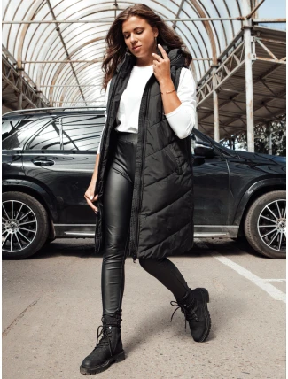 Dámská dlouhá vesta LIDMAN černá FashionStreet TY4561