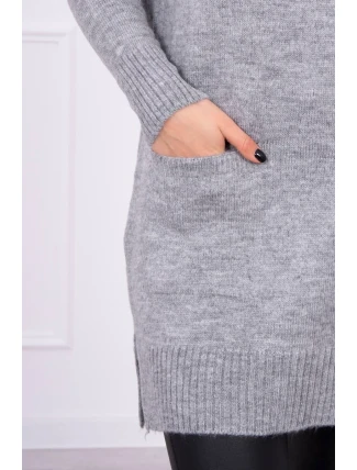 Svetr se stojáčkem šedý