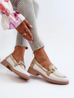 Dámské kožené mokasíny Maciejka 06493-11 Bílo-Bežové