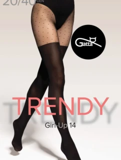 Dámské punčochové kalhoty GIRL-UP 14 Černá vzor - Gatta