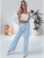 Dámské ležérní kalhoty s širokými nohavicemi BOHO DAY světle modré FashionStreet UY2651