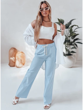 Dámské ležérní kalhoty s širokými nohavicemi BOHO DAY světle modré FashionStreet UY2651