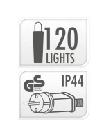 120 VEDL SVĚTLA S DEKORATIVNÍ KOULE TEPLÁ BÍLÁ