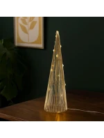 VÁNOČNÍ STROMEK DEKORATIVNÍ ZLATÝ VEDL TEPLÁ BÍLÁ 40CM