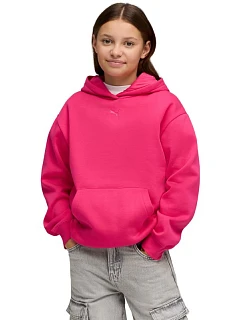 Dětská mikina s kapucí Puma ESS Centered Cat Logo Relaxed Hoodie fuchsia 692973 59