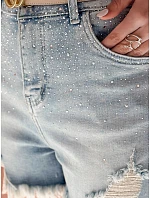 Dámské džínové šortky se zirkony LIKE A STAR modré FashionStreet SY0487