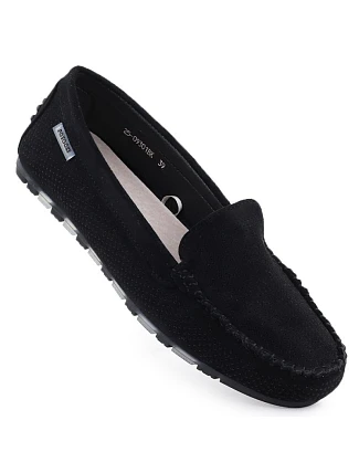 Dámské černé semišové mokasíny polobotky Potocki WL09301