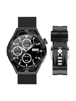 Chytré hodinky Rubicon RNCE88-2 Black- Černý silikonový řemínek + černý náramek Chytré hodinky Rubicon RNCE88-2 Black- Černý silikonový řemínek + černý náramek