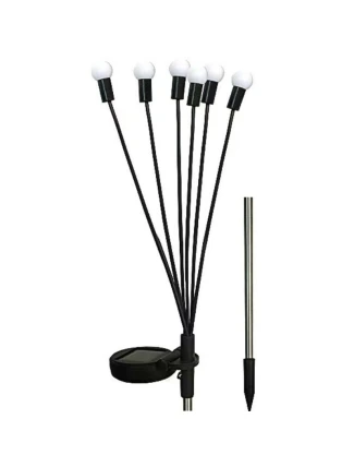 SOLÁRNÍ LAMPA TANČÍCÍ VE VĚTRU BÍLÉ KOULE 6 LED 72CM