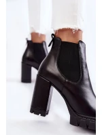 Kožené Boty Hladké Černé Eldey Kožené Boty Hladké Černé Eldey