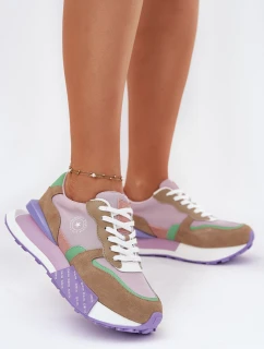 Semišové Dámské Tenisky Na Platformě Big Star RR274815 HI-POLY SYSTEM Růžové