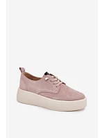 Semišové dámské polobotky na platformě Vinceza 79605 béžové