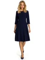 M336 Šaty se spadlým pasem a záhyby - královská modř