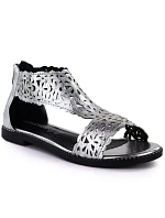 Dámské stříbrné ažurové sandály M.Daszynski MR24148-2