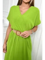 Dlouhé šaty s ozdobným páskem kiwi Dlouhé šaty s ozdobným páskem kiwi