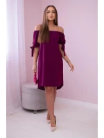 Šaty vázané na rukávech švestka Šaty vázané na rukávech švestka