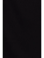 M820 Asymetrické šaty s výstřihem z žebrového úpletu - černé